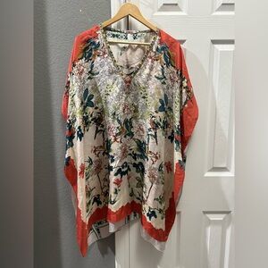 Johnny Was one size fits 100% silk tunic top oversized